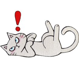Gray lazy cat 2 sticker #9645129