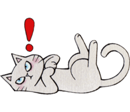 Gray lazy cat 2 sticker #9645129