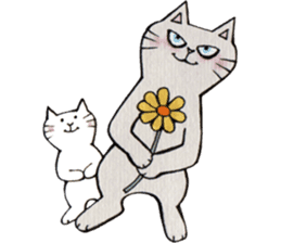 Gray lazy cat 2 sticker #9645130