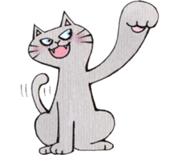 Gray lazy cat 2 sticker #9645135