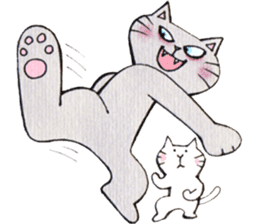 Gray lazy cat 2 sticker #9645136