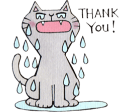 Gray lazy cat 2 sticker #9645139