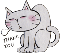 Gray lazy cat 2 sticker #9645142