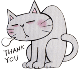 Gray lazy cat 2 sticker #9645142