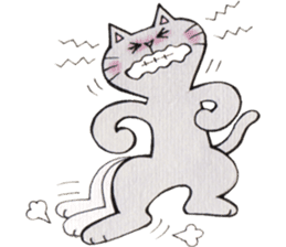 Gray lazy cat 2 sticker #9645144