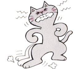 Gray lazy cat 2 sticker #9645144