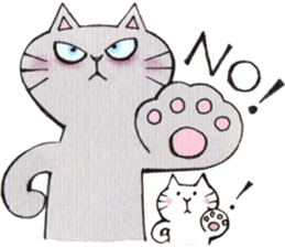 Gray lazy cat 2 sticker #9645145