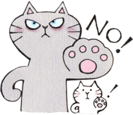 Gray lazy cat 2 sticker #9645145