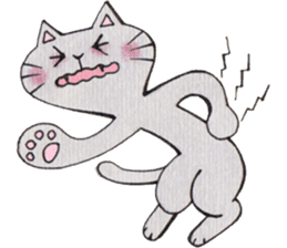 Gray lazy cat 2 sticker #9645146