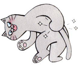Gray lazy cat 2 sticker #9645150