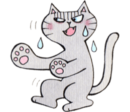 Gray lazy cat 2 sticker #9645152