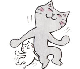 Gray lazy cat 2 sticker #9645153