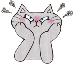 Gray lazy cat 2 sticker #9645154