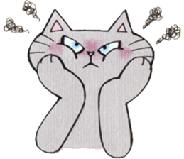 Gray lazy cat 2 sticker #9645154