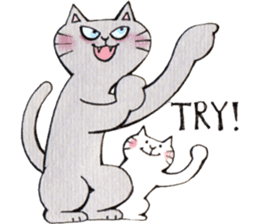 Gray lazy cat 2 sticker #9645159