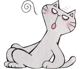 Gray lazy cat 2 sticker #9645160