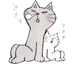 Gray lazy cat 2 sticker #9645162