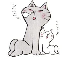Gray lazy cat 2 sticker #9645162
