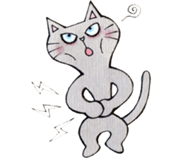 Gray lazy cat 2 sticker #9645163