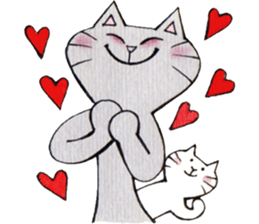 Gray lazy cat 2 sticker #9645164