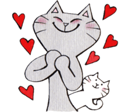 Gray lazy cat 2 sticker #9645164