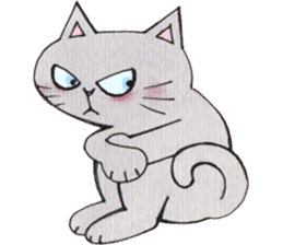 Gray lazy cat 2 sticker #9645165