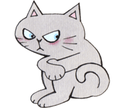 Gray lazy cat 2 sticker #9645165