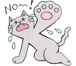 Gray lazy cat 2 sticker #9645166