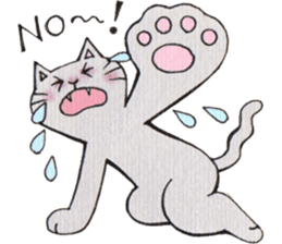 Gray lazy cat 2 sticker #9645166