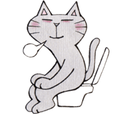 Gray lazy cat 2 sticker #9645167