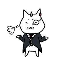 Cat devil and scary Butler Sticker. sticker #9646308