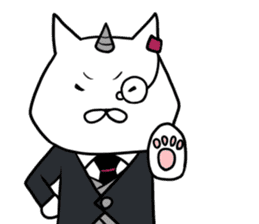 Cat devil and scary Butler Sticker. sticker #9646311