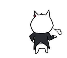 Cat devil and scary Butler Sticker. sticker #9646312