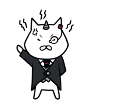 Cat devil and scary Butler Sticker. sticker #9646313