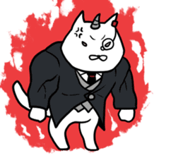 Cat devil and scary Butler Sticker. sticker #9646314