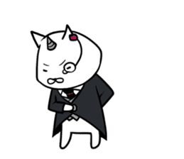 Cat devil and scary Butler Sticker. sticker #9646316