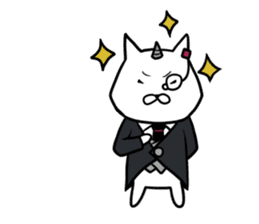 Cat devil and scary Butler Sticker. sticker #9646317