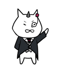 Cat devil and scary Butler Sticker. sticker #9646318