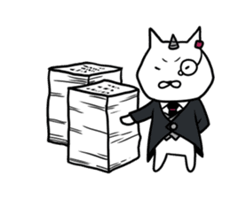 Cat devil and scary Butler Sticker. sticker #9646319
