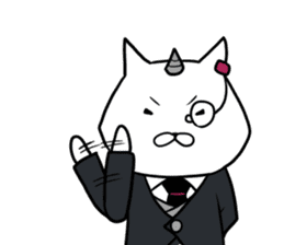 Cat devil and scary Butler Sticker. sticker #9646320