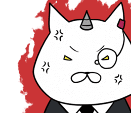 Cat devil and scary Butler Sticker. sticker #9646322