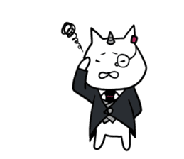 Cat devil and scary Butler Sticker. sticker #9646324