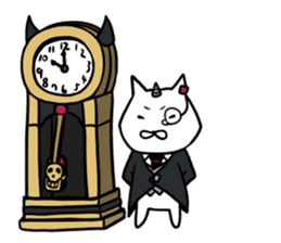 Cat devil and scary Butler Sticker. sticker #9646326