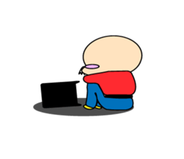 cute and playful old man sticker #9646696