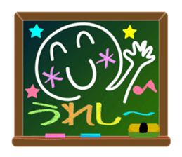 A emoticon with blackboard. sticker #9652192