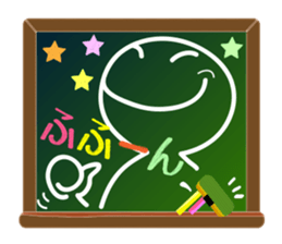 A emoticon with blackboard. sticker #9652200