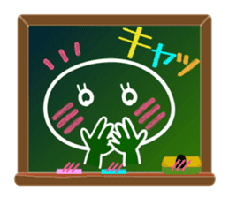 A emoticon with blackboard. sticker #9652204