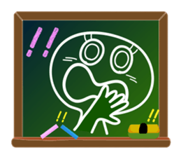 A emoticon with blackboard. sticker #9652205