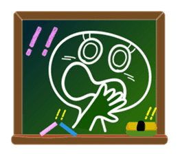 A emoticon with blackboard. sticker #9652205