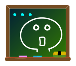 A emoticon with blackboard. sticker #9652206